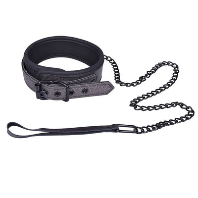 GREY LUXE COLLAR WITH LEASH
