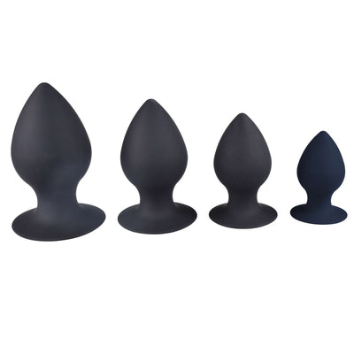 Black 4 Piece Anal Plug Set