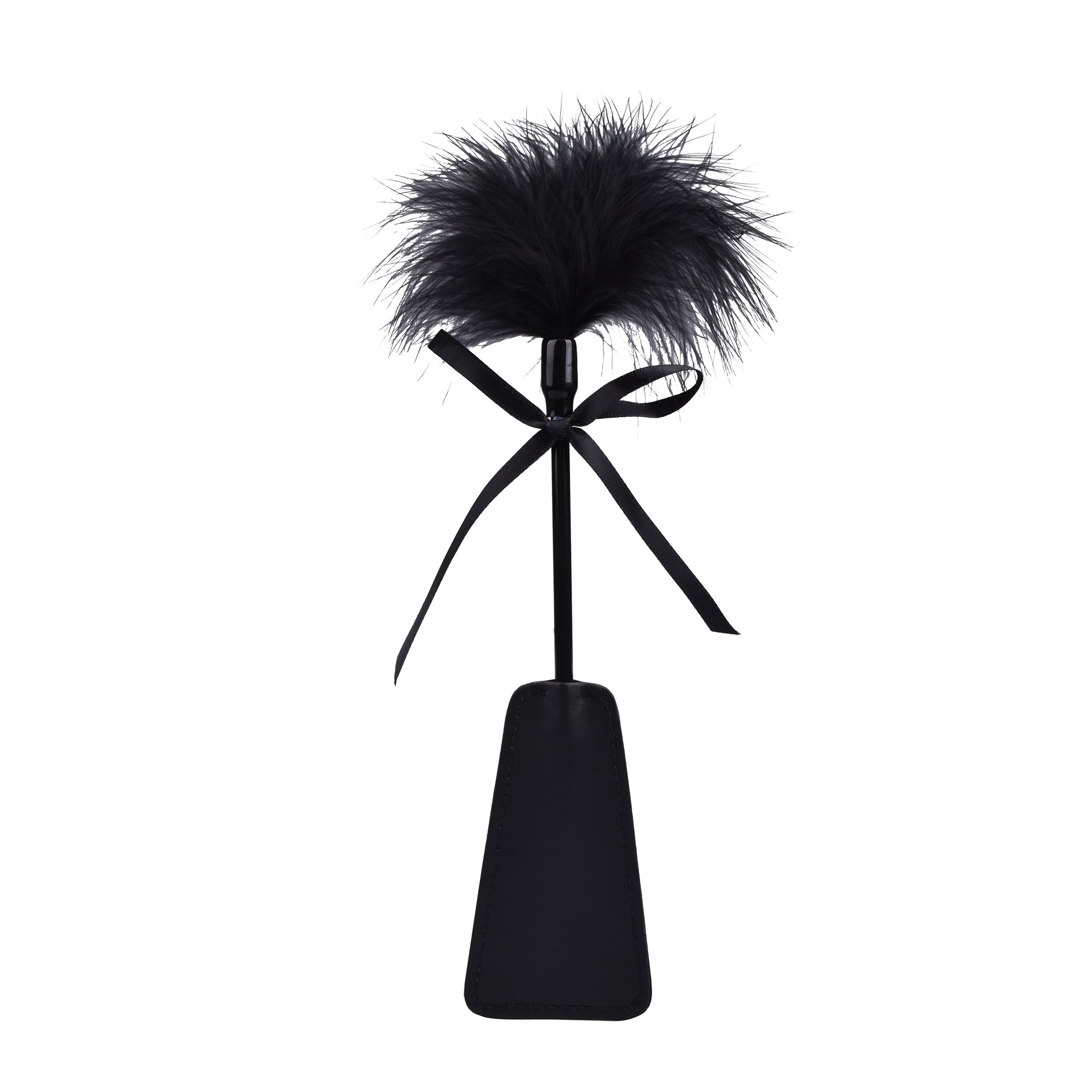 Leather SM Whip Paddle Feather Tickler Spanking Toy-Black