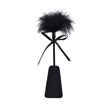Leather SM Whip Paddle Feather Tickler Spanking Toy-Black