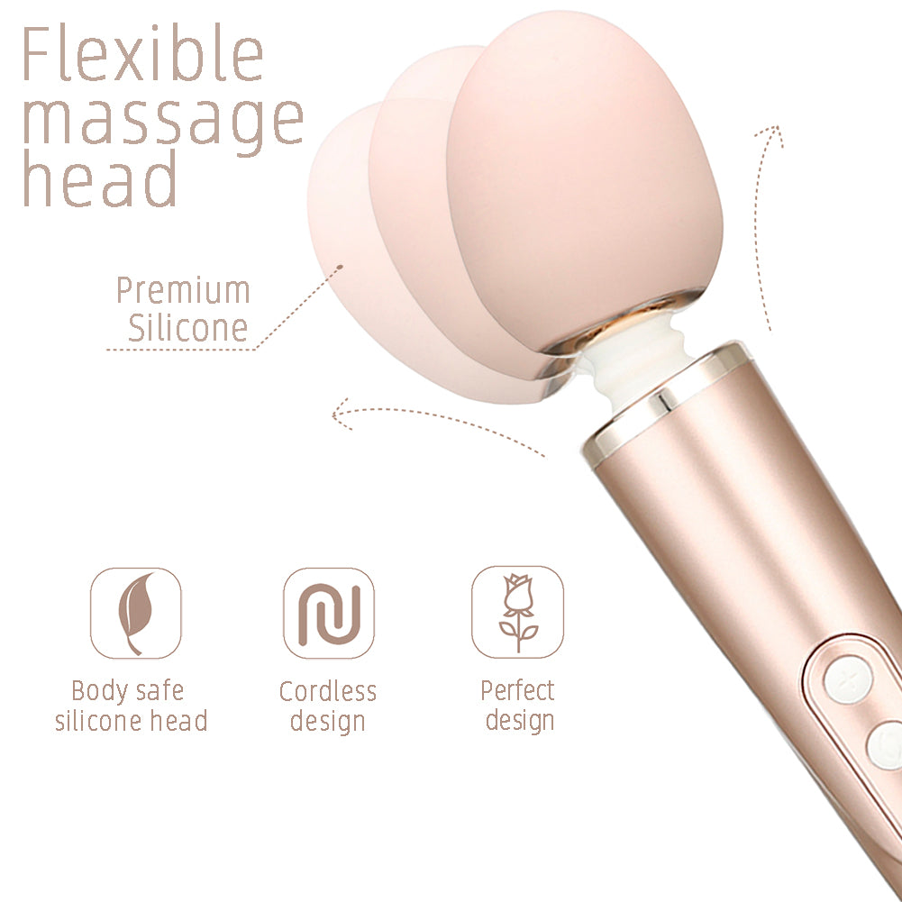 MK5206 RECHARGEABLE MASSAGER LUXURY BODY WAND GOLD MICROPHONE