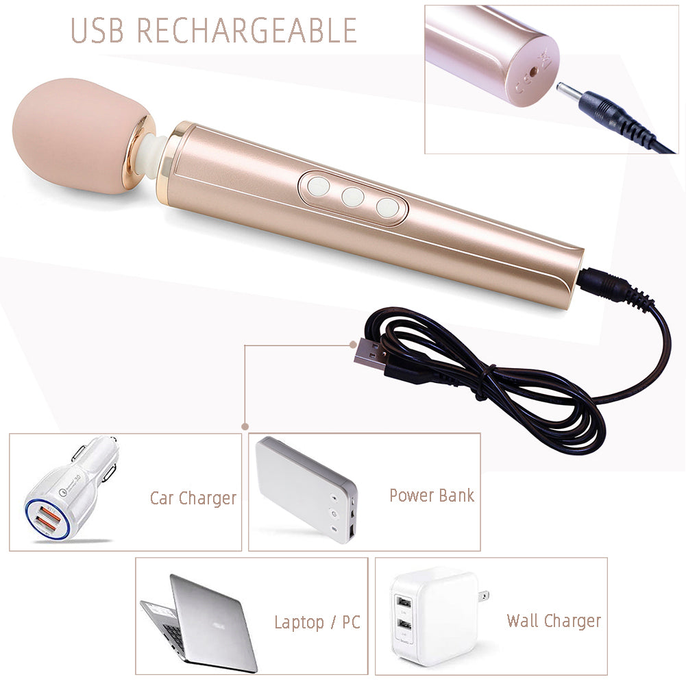 MK5205 RECHARGEABLE MASSAGER LUXURY BODY MASSAGE WAND GOLD FAIRY WAND