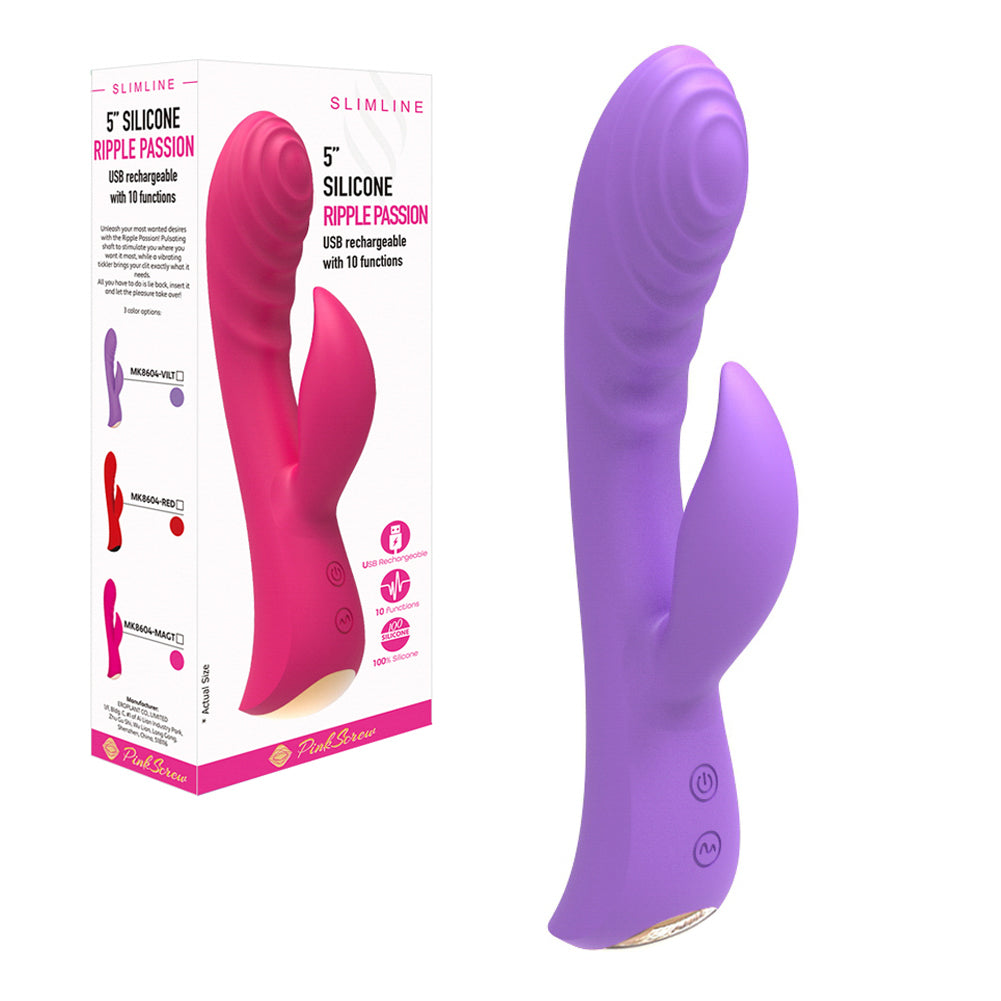 MK8604 RIPPLE PASSION SLIMLINE RABBIT VIBRATOR