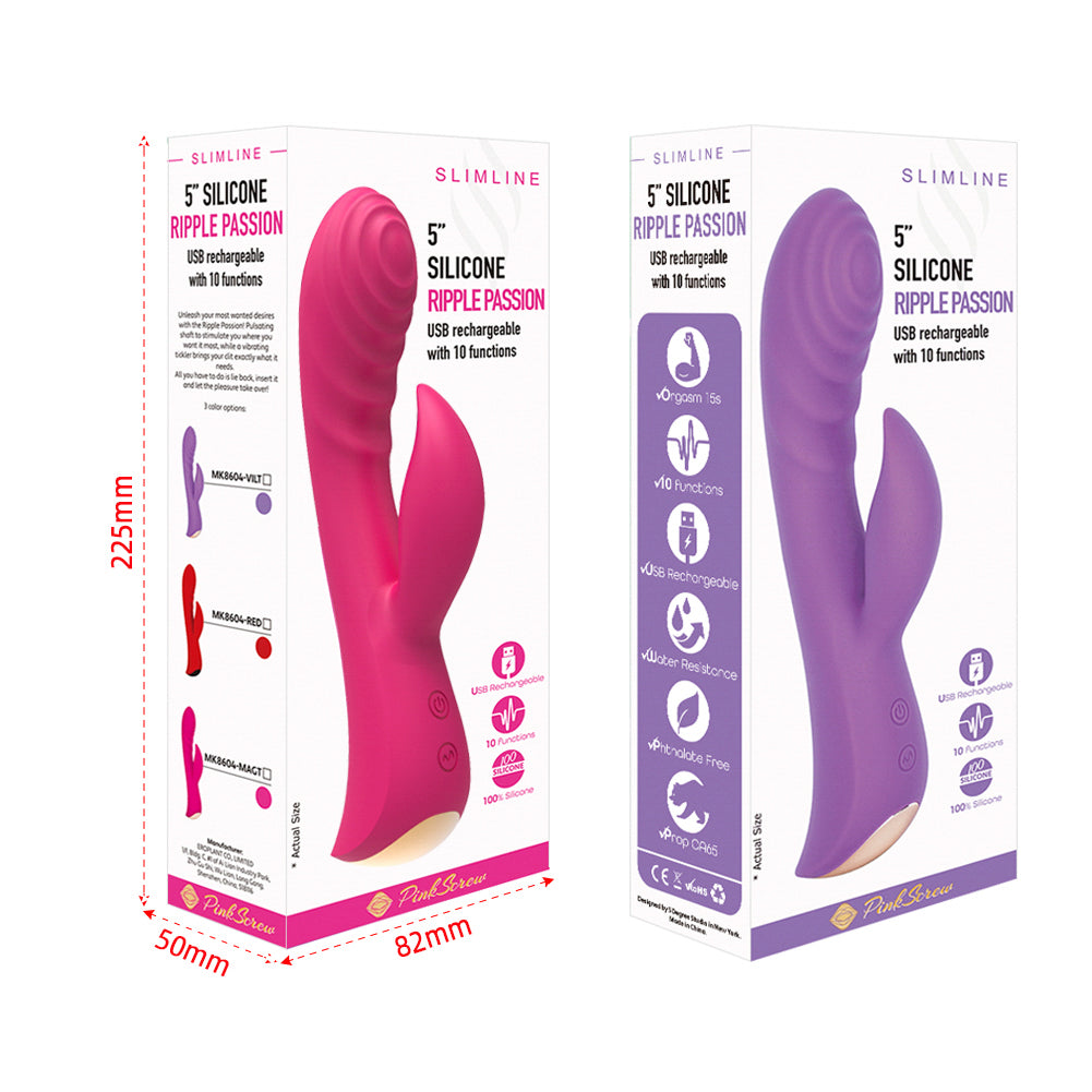 MK8604 RIPPLE PASSION SLIMLINE RABBIT VIBRATOR