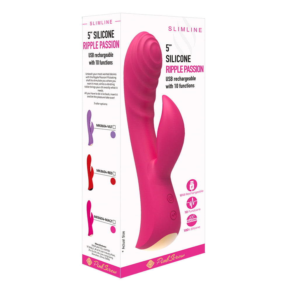 MK8604 RIPPLE PASSION SLIMLINE RABBIT VIBRATOR