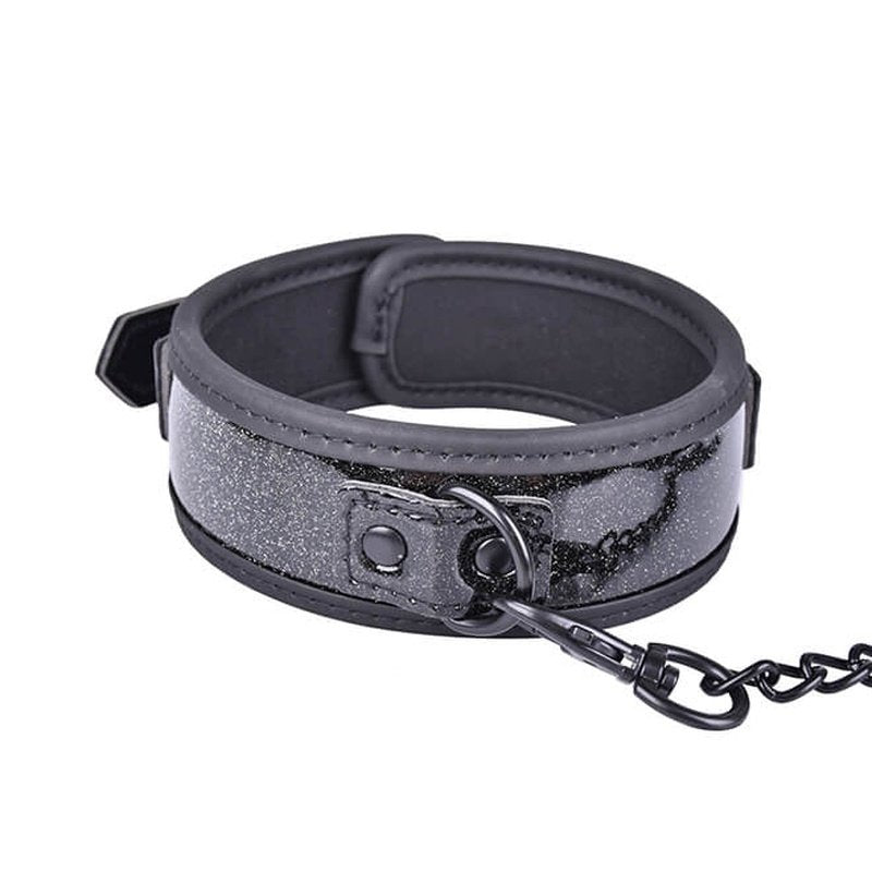 BLACK SPARKLE COLLAR and LEASH
